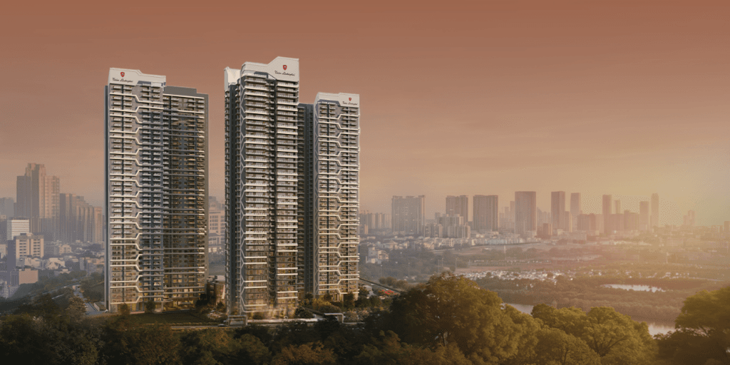 Tonino Lamborghini Residences Gurugram - Landscape sunset view of three residential skyscraper towers